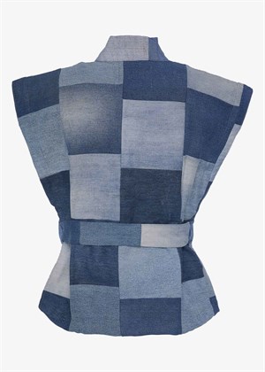 Aspen Leftover Denim patchwork vest Blue Sissel Edelbo 