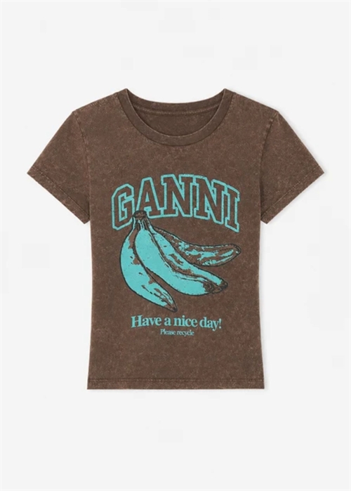 Future jersey baby fit banana tee Chicory Coffee A1050204 Ganni 