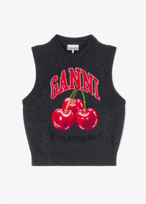 Graphic wool vest Phantom A1070044 Ganni 