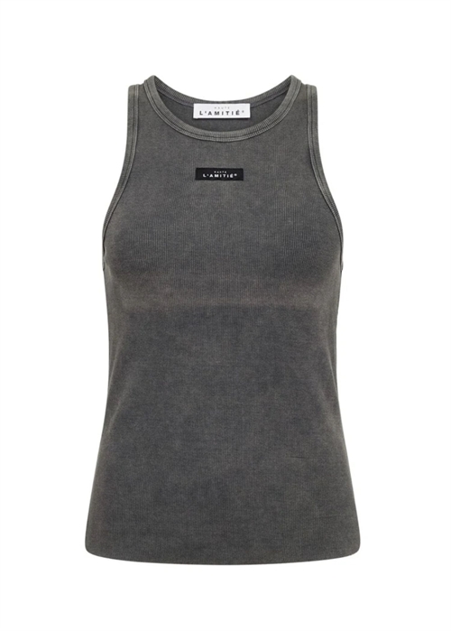 Acid rib badge tank Black Acid Wash HAUTE L\'AMITIÈ