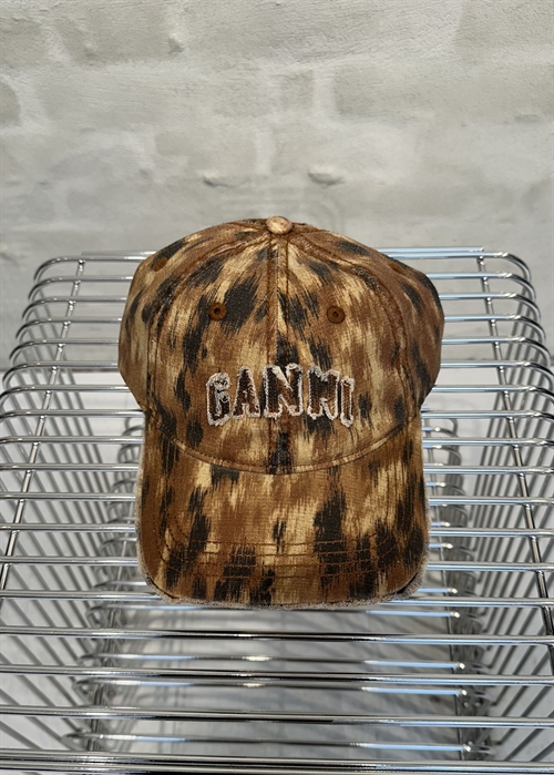 Washed cotton print canvas cap Argan Oil B30200171 Ganni 