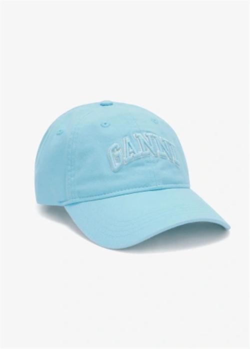 Washed cotton cap Iced Aqua B3020081 Ganni 