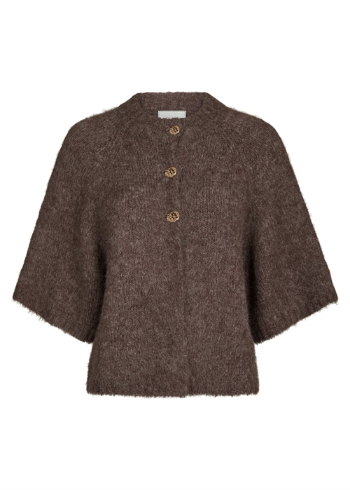 Benuta fluffy knit cardigan Light Brown Neo Noir 