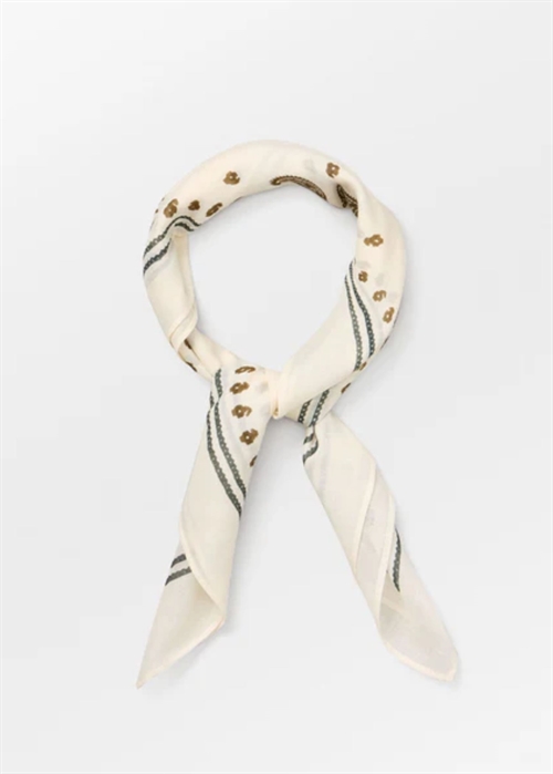 Bloom paisley cotta scarf Birch White Becksøndergaard 