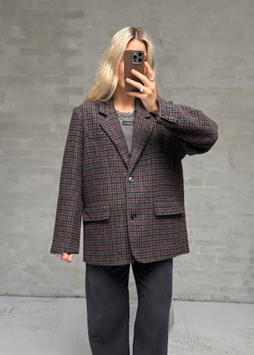 Solvej wool blazer Multi Houndstooth Boii Studios