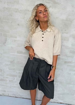 Kaya polo bluse Sand Melange Boii Studios 