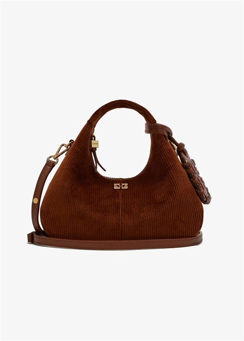 Hobo mini hobo cordutoy bag Tortoise Shell C1040079 Ganni 