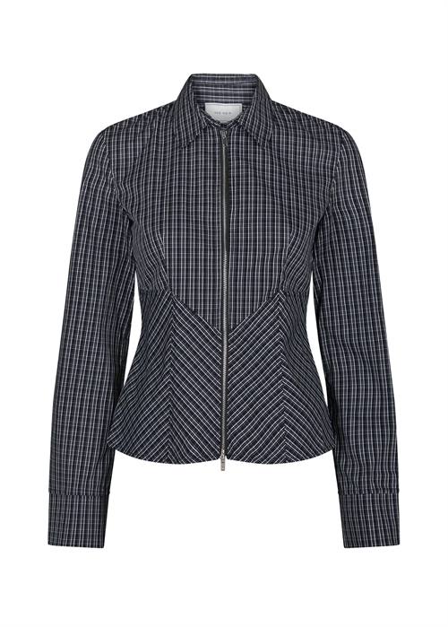 Cathy zip skjorte Black Neo Noir 