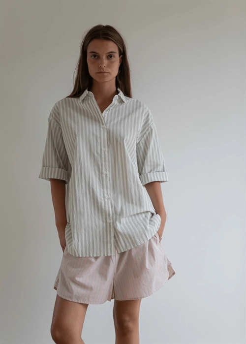 Cecilia poplin skjorte Soft Mint Stripe Studio Feder