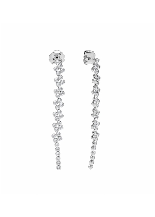 Claire crystal long studs Silver Clear Pico 
