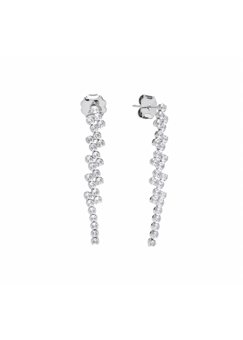 Claire crystal short studs Silver Clear Pico