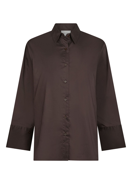 Dita poplin skjorte Chocolate Brown Neo Noir 