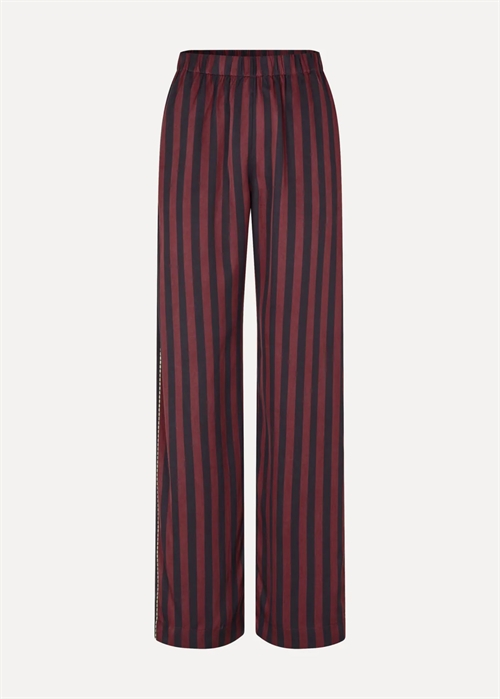 Elasticated dry viskose long buks Navy&Burgundy Wallpaper Stripes Stine Goya 