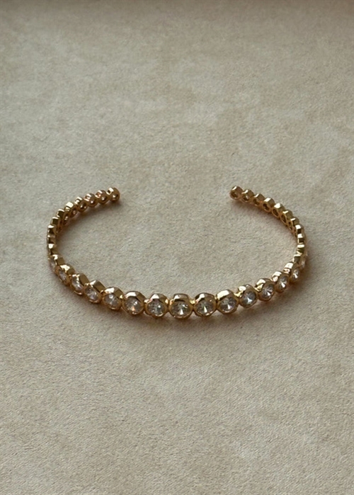 Elva crystal bangle Forgyldt/Clear Pico