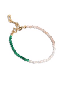 Gabriella bracelet Green, peach & pearl Enamel 