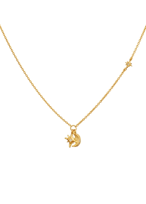 Erica Necklace Forgyldt Maanesten 