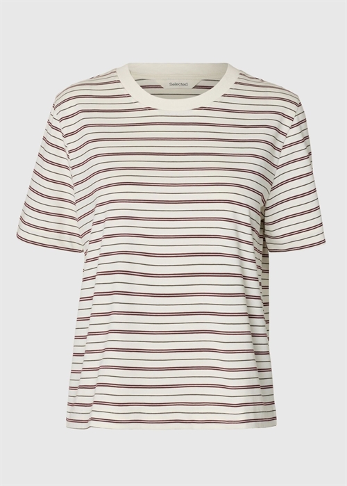 Essential ss striped boxy tee Delicioso Stripes Multi Stripes Selected Femme 