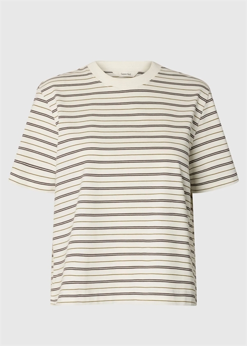 Essential ss striped boxy tee Delicioso Stripes Multi Stripes Selected Femme 