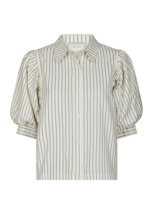 Etta slim stripe skjorte Offwhite Neo Noir 