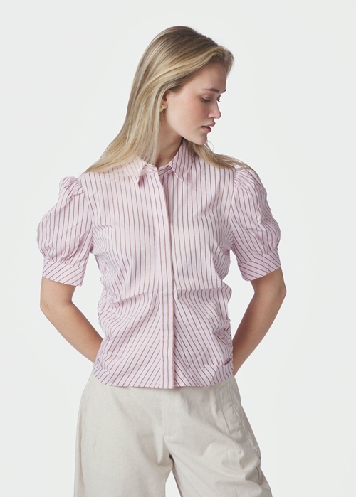 Frannie structure stripe skjorte Light Pink Neo Noir