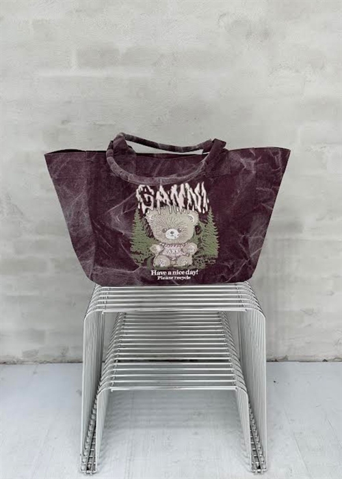 Medium trapeze shopper now teddy bear Port Royale C2080040 Ganni 