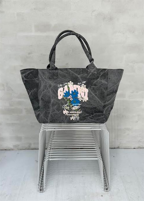 Medium trapeze easy shopper flower print Phantom C2080038 Ganni 