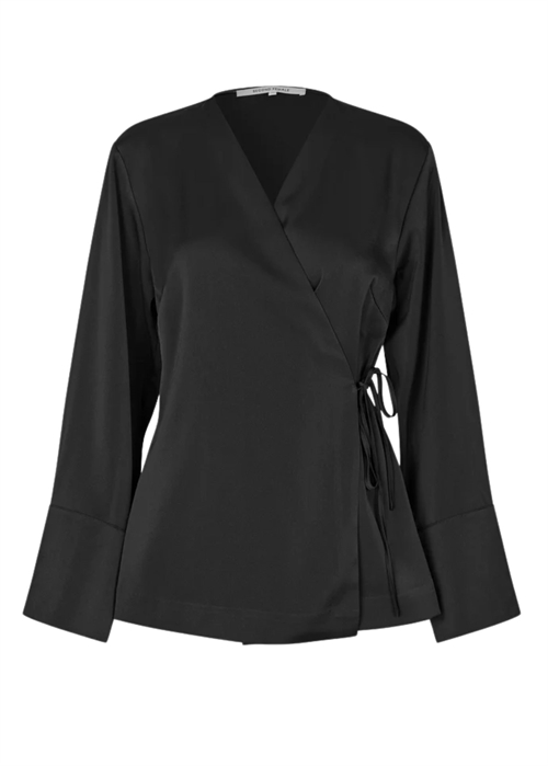 Glari wrap skjorte Black Sand Second Female 