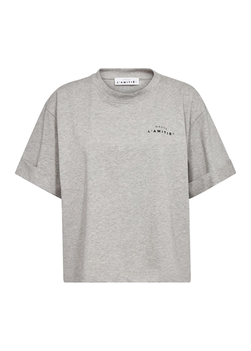 HL Crew neck crop tee Grey Melange HAUTE L\'AMITIÈ