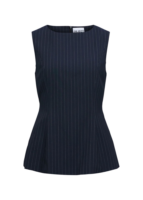 Kasja peplum top Sky Captain Stripes/Birch Pinstripe Object 
