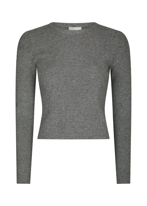 Kirrera knit bluse Dark Grey Melange Neo Noir 