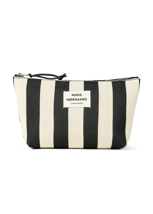 Knit stripe hof Make-up bag Black Mads Nørgaard 