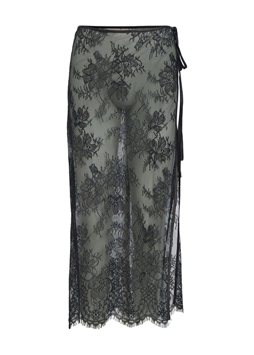 Lira lace scarf long skirt Black Object 