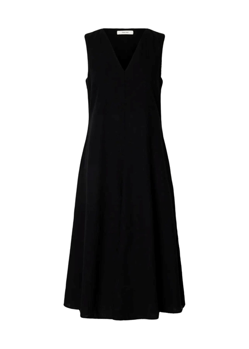 Luisa regular sl linen blend kjole Sort Selected Femme 