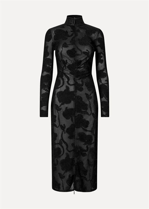 Lurex jersey zip kjole Black Petunias Stine Goya 