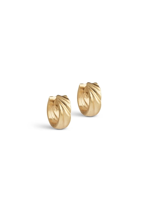 Mini wave hoops Forgyldt Enamel 