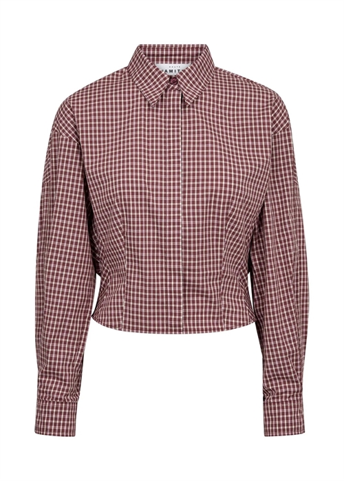 Musa check smock skjorte Wine HAUTE L\'AMITIÈ