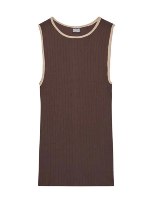 NPS tank top kontrast Brown/Camel Nørgaard På Strøget