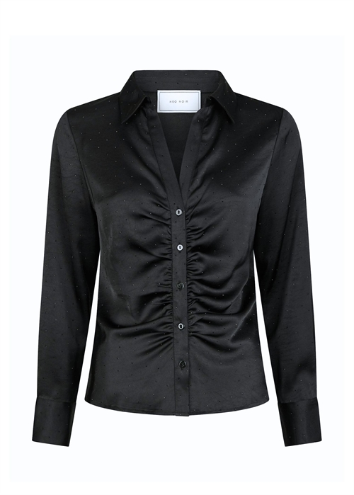 Christy heavy sateen bedaz skjorte Sort Neo Noir 