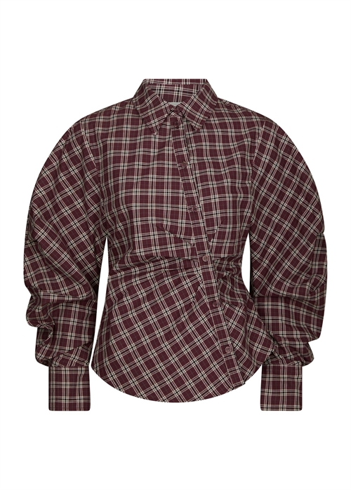 Neoella medium check skjorte Plum Neo Noir 