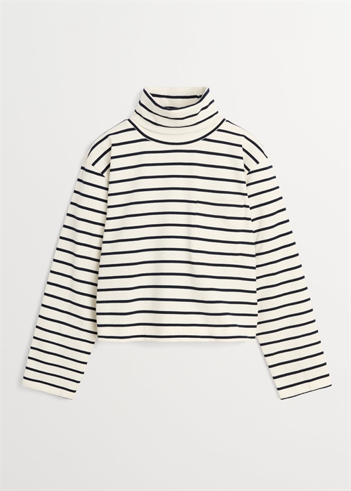 Nessa t-neck bluse Ecru/Navy Skall Studio 