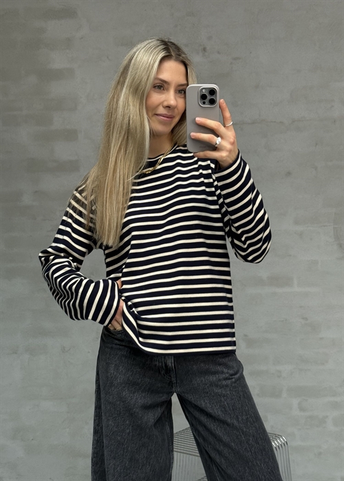 Nete stripe bluse Navy/Offwhite Boii Studios 