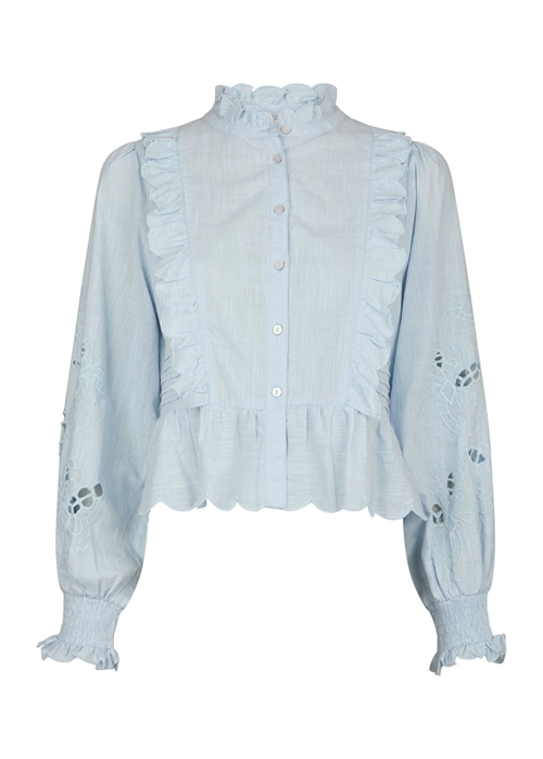 Petrine embroidery bluse Light Blue Neo Noir 