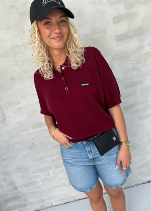 Slinky knit polo Zinfandel ROTATE SUNDAY