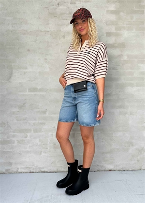 Slinky knit polo Oatmeal Comb. ROTATE SUNDAY