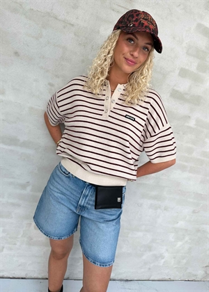 Slinky knit polo Oatmeal Comb. ROTATE SUNDAY