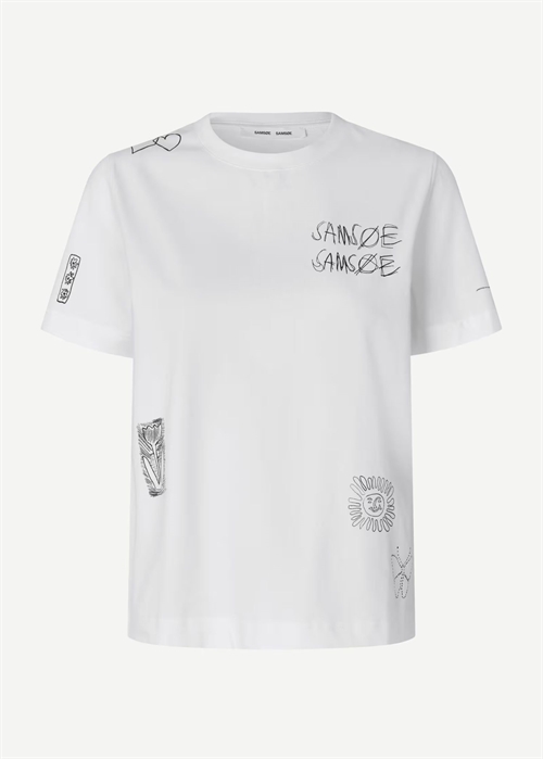 Sacamino ss tee White Scribbles Samsøe