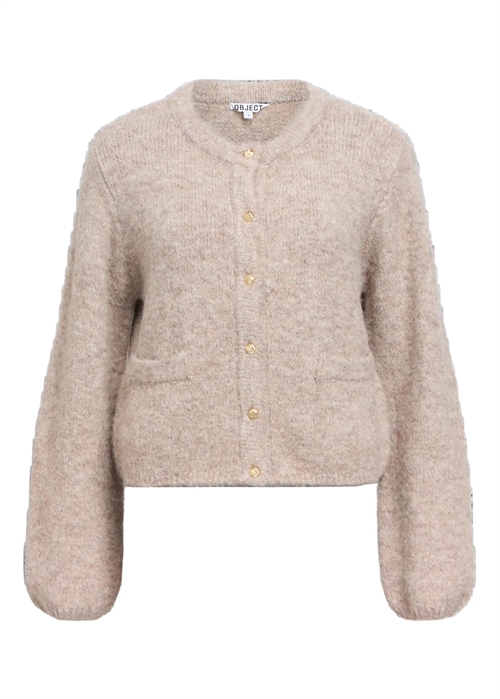 Saggia ls knit cardigan Humus Melange Object 