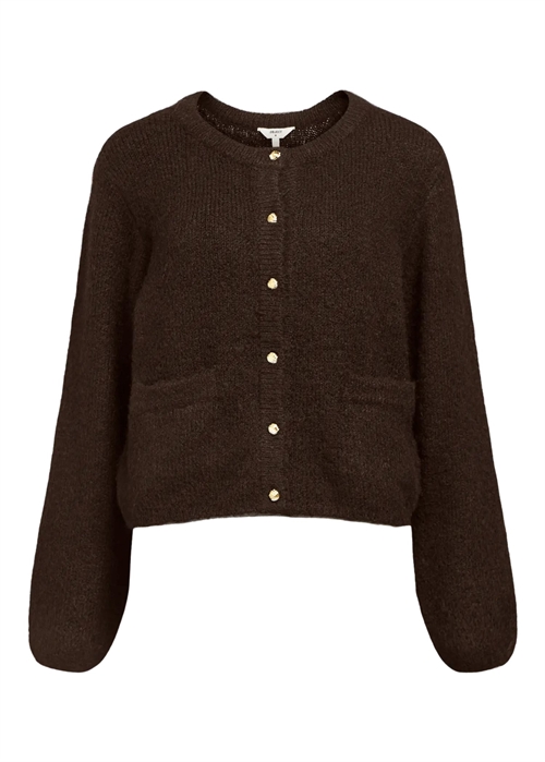 Saggia ls knit cardigan Seal Brown Object 