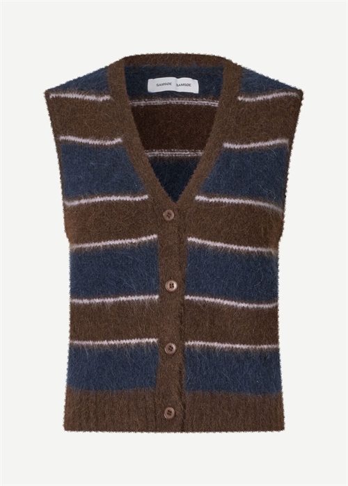 Sajeanne vest 15425 Black Coffee Stripe Samsøe