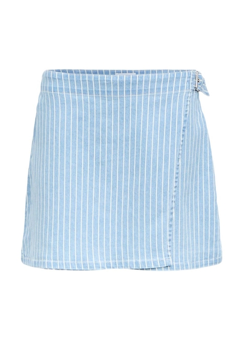 Sanni mw short denim skirt Light Blue Denim Stripes/Whte Object 